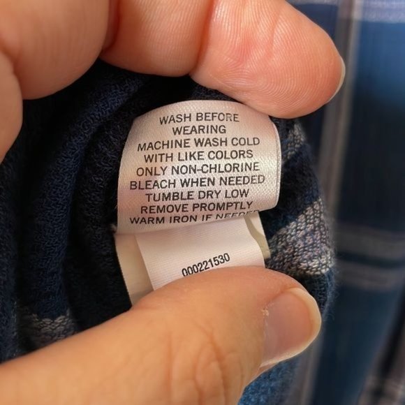 Sonoma Size XS Blue White Plaid Knit Soft Slouchy Western Rodeo Button Down - Picture 11 of 11